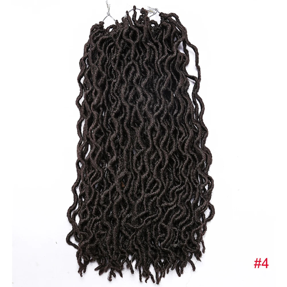 Curly Faux Locs Synthetic Crochet Pre-Stretched Hair - Various Colors Available