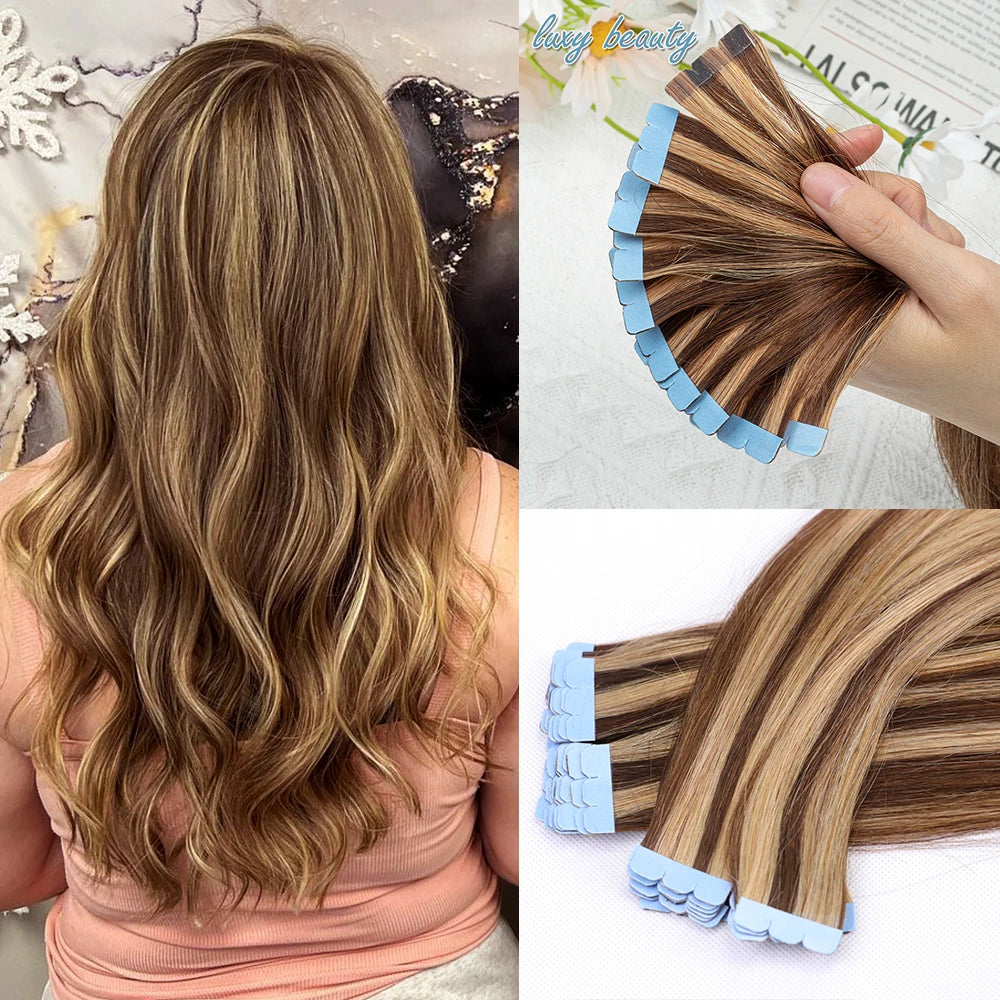 Mini Straight Invisible Seamless Double Sided Human Hair Tape Ins
