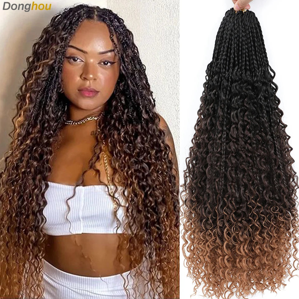 Boho Box Braids Synthetic Crochet Hair