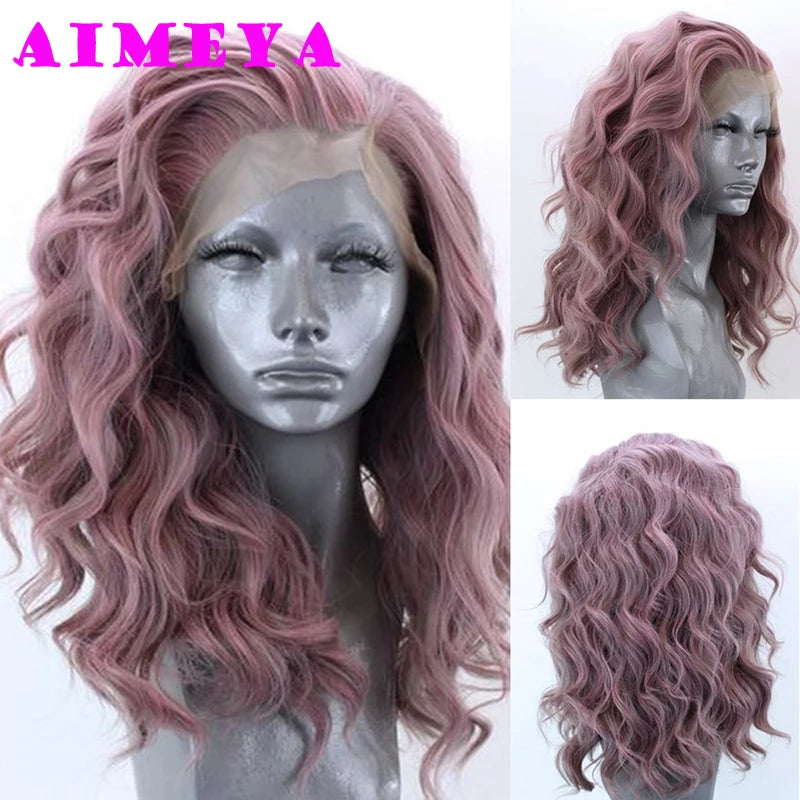 Water Wave Short Synthetic Lace Front Wigs - Various Colors Available
