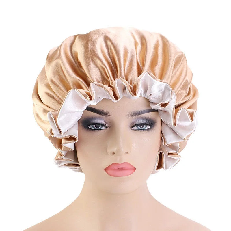 Silk Night Double Layered Bonnet