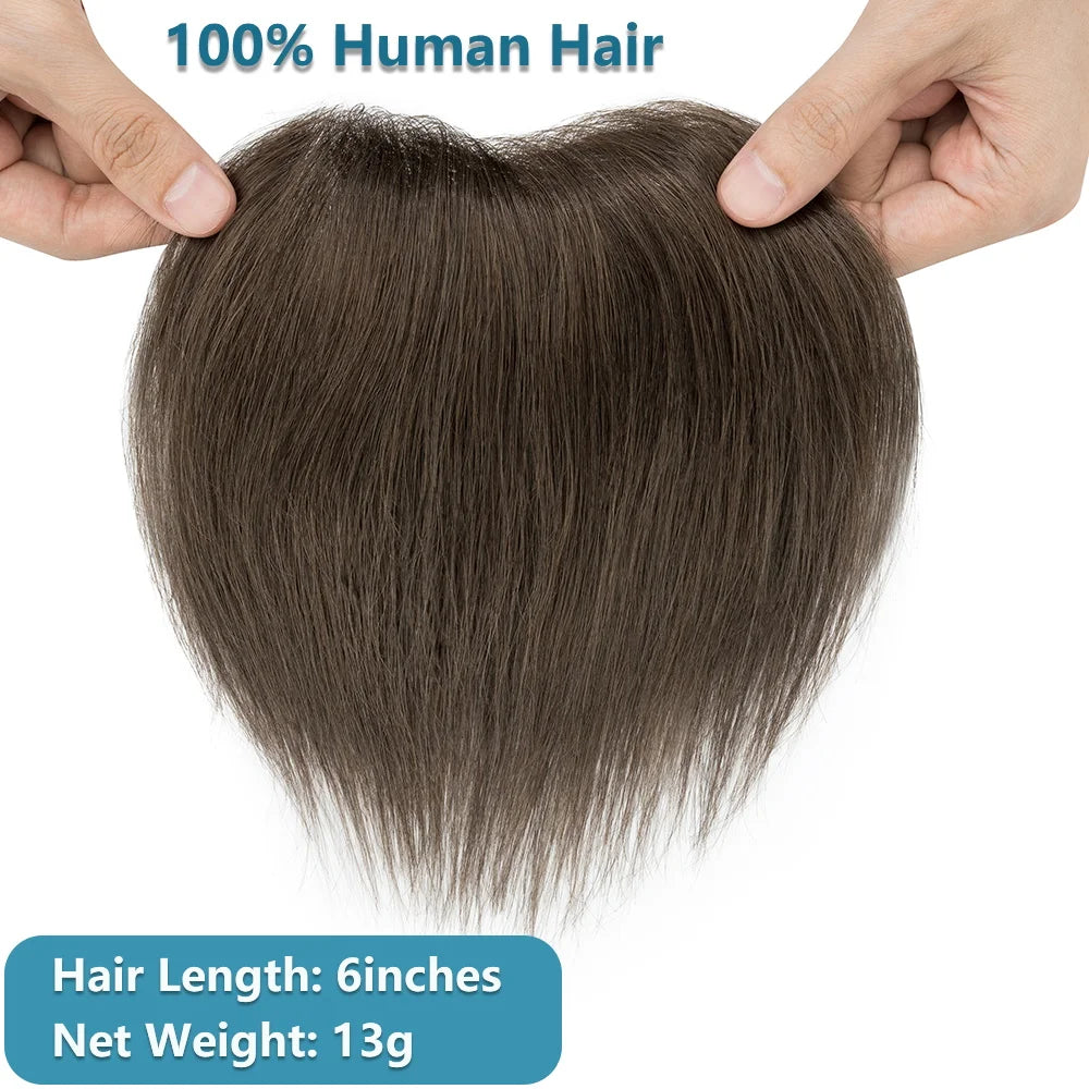 7X15cm Frontal - Straight Human Hair Replacement Topper - Various Options Available