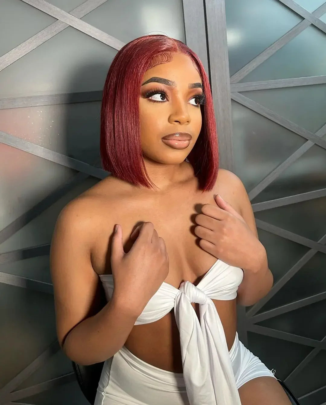 99J Burgundy 13x4 Straight Bob Pre Plucked Pre Cut Transparent Lace Human Hair Glueless Wig