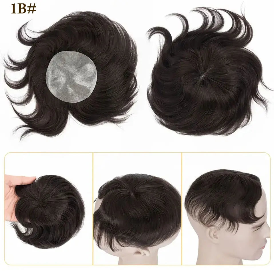 Side or Back Hair Patches Hairpiece for Men, Thin Skin, Toupee Patch, 8cm x 8cm - Various Options Available