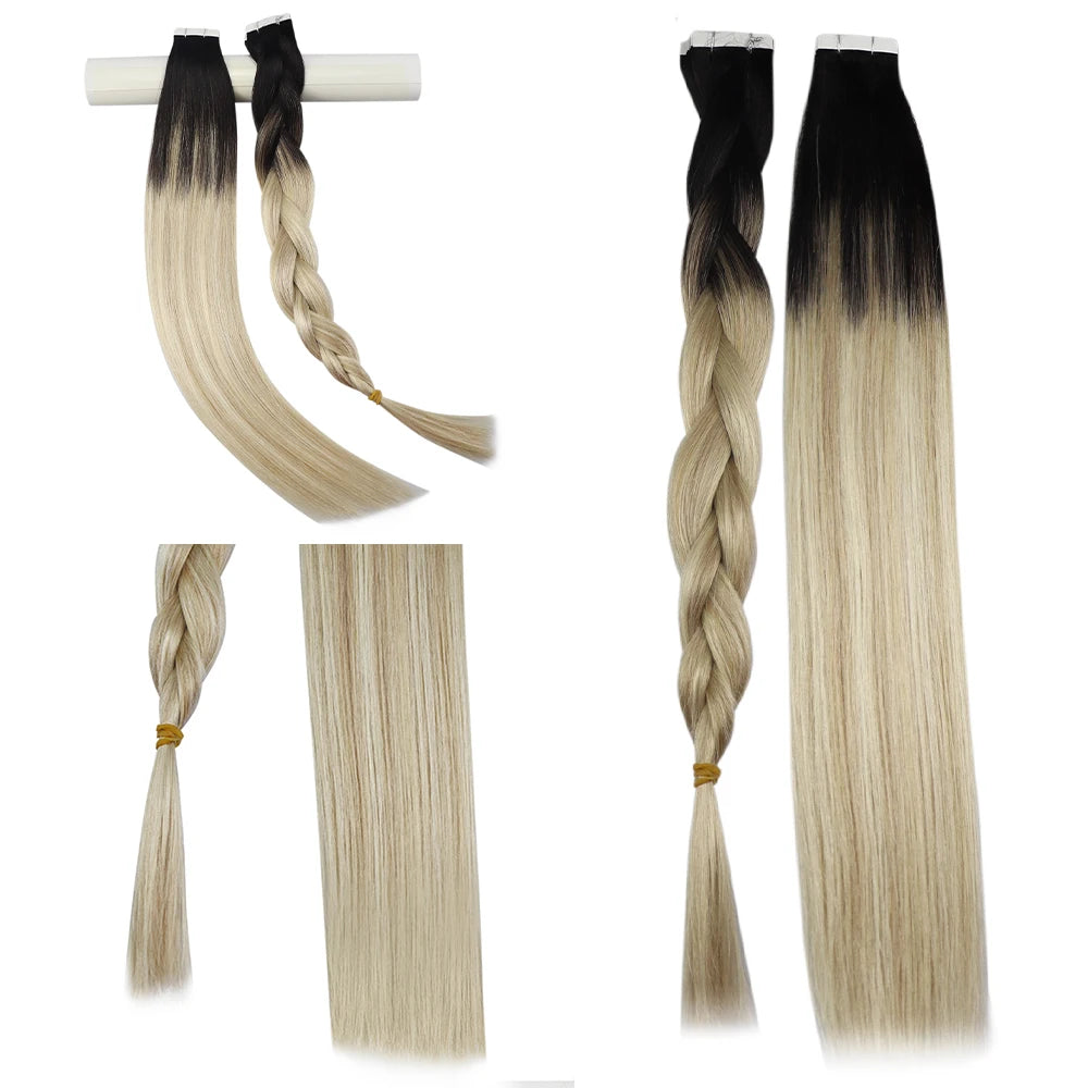 Straight Tape in Human Hair Extensions - Various Colors Available