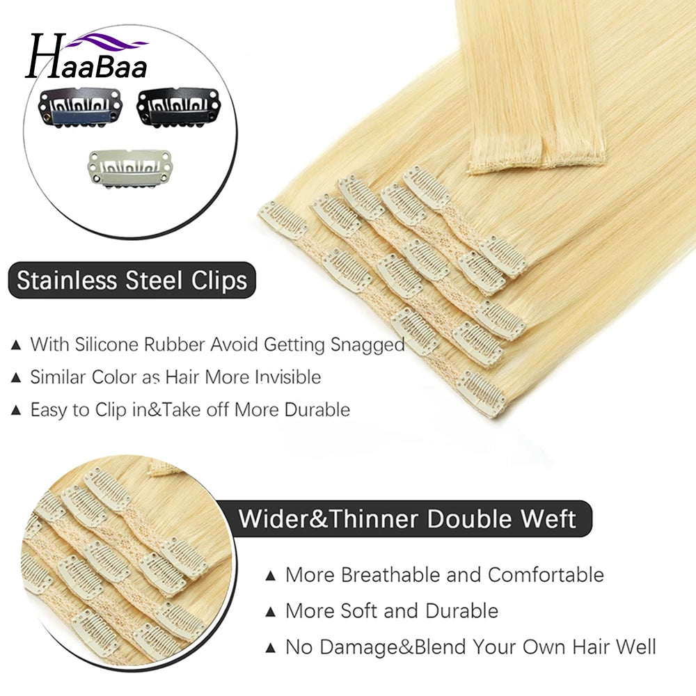 Human Hair Clip-In Extensions 7pcs/pack
