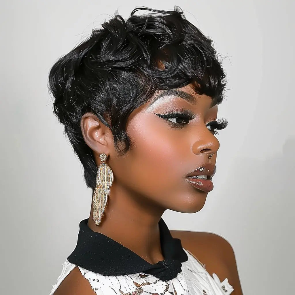 Short Curly Pixie - Synthetic Hair Wigs In Various Colors