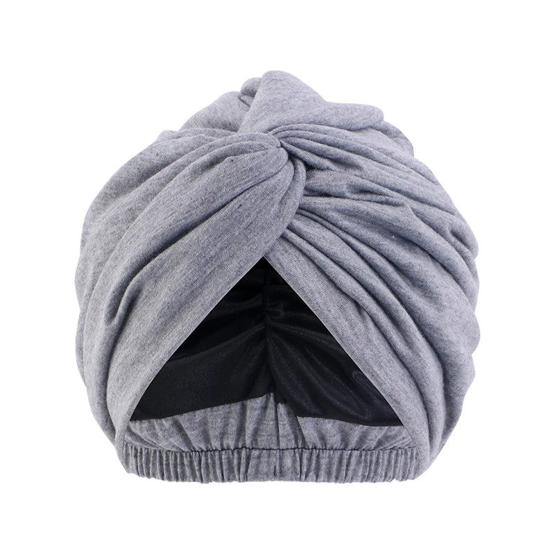 Women Double Layer Satin Lining Stretch Turban