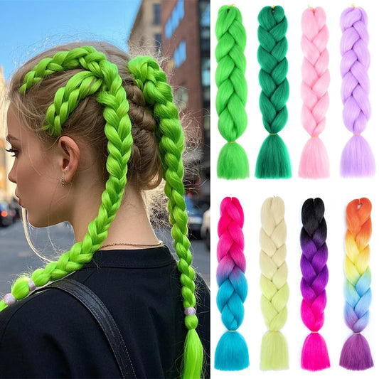 24Inch Synthetic Yaki Jumbo Braiding Hair - Various Colors Available