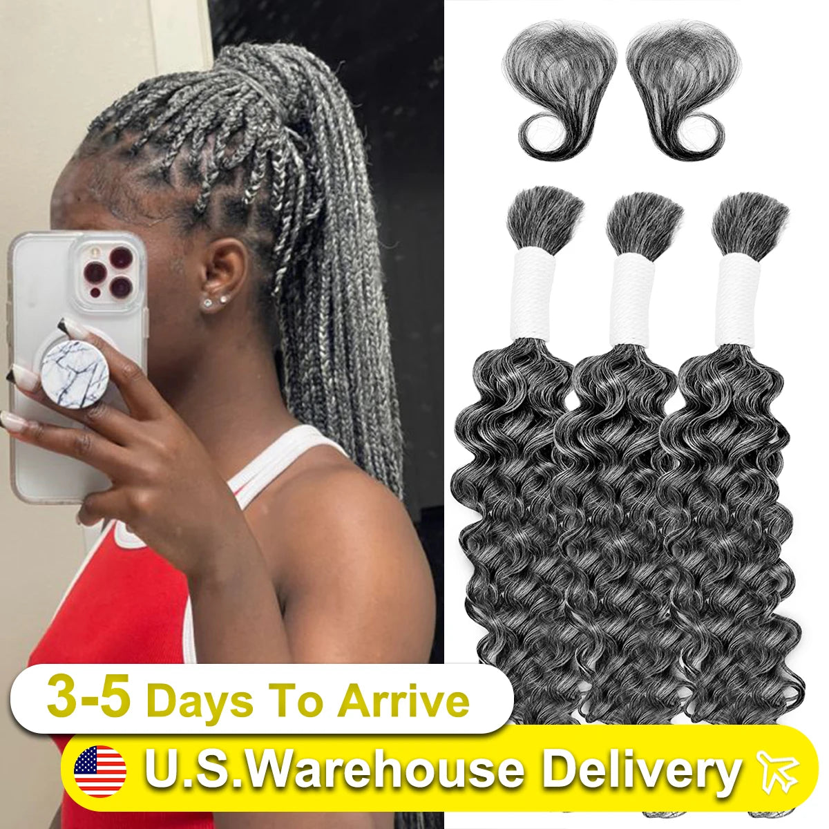 Deep Water Wave Unprocessed Human Hair Braiding