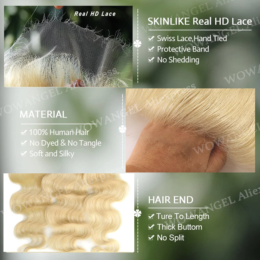 Body Wave 613 Blonde Ultra Thin HD Transparent Lace Frontal Deep Part