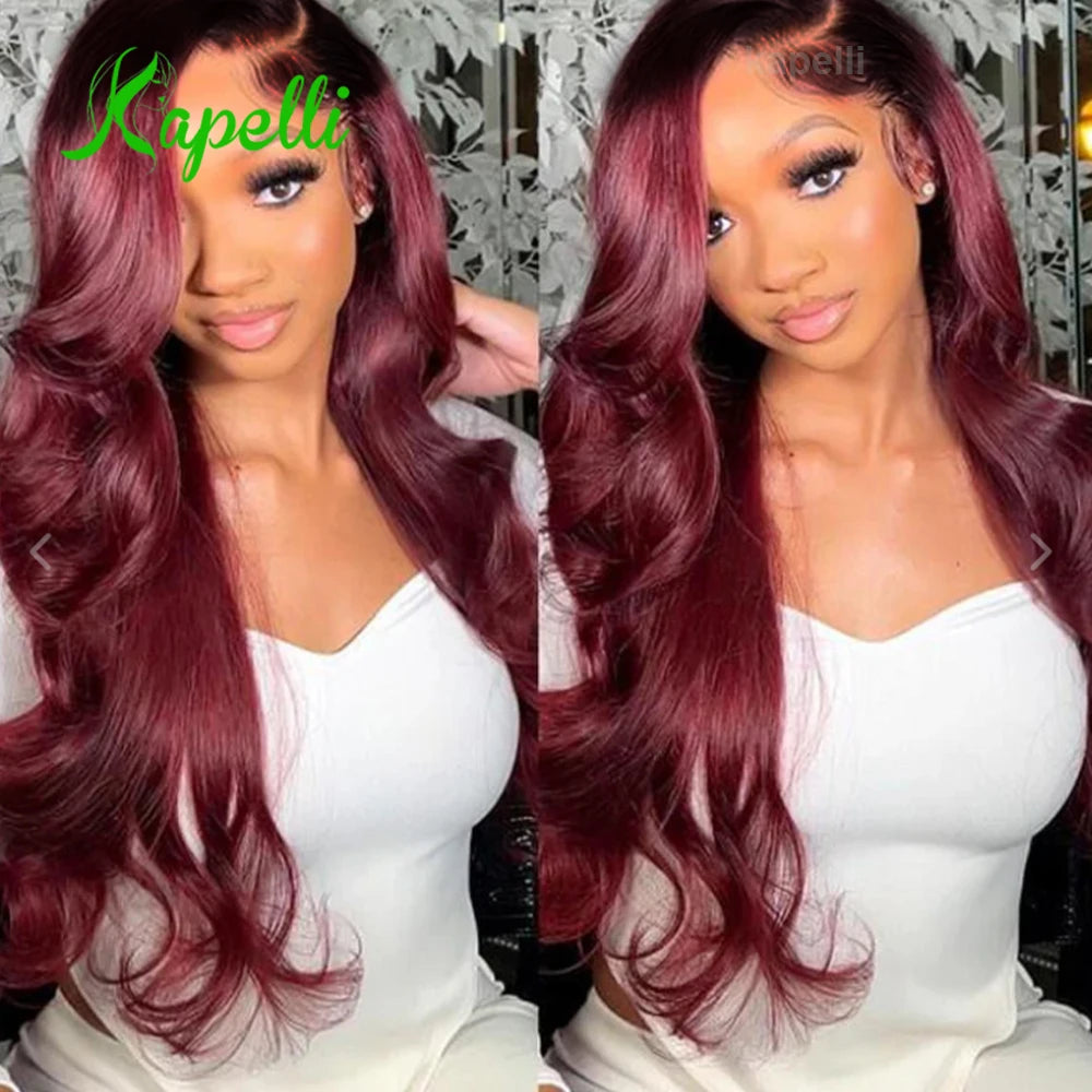 1B99J Body Wave Bundles With Closure Brazilian Human Hair