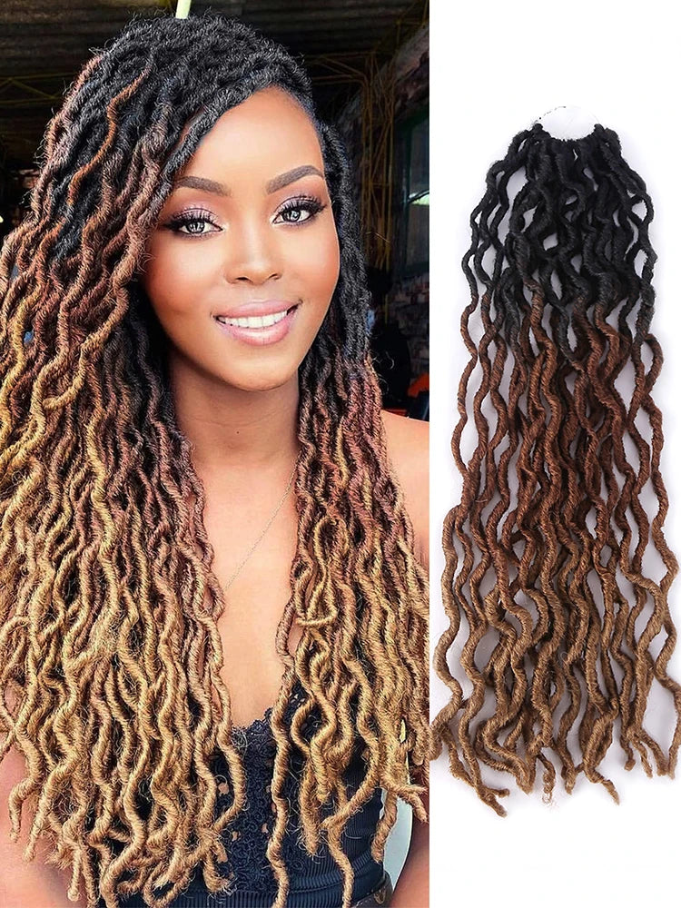 Goddess Faux Soft Curly Locs Crochet Synthetic Hair - Various Colors Available
