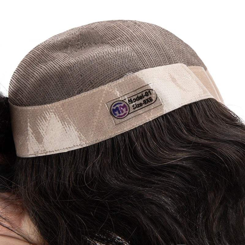 Hair Replacement System (Toupee) - Human Hair Fine Mono NPU, Various Curl Patterns Available