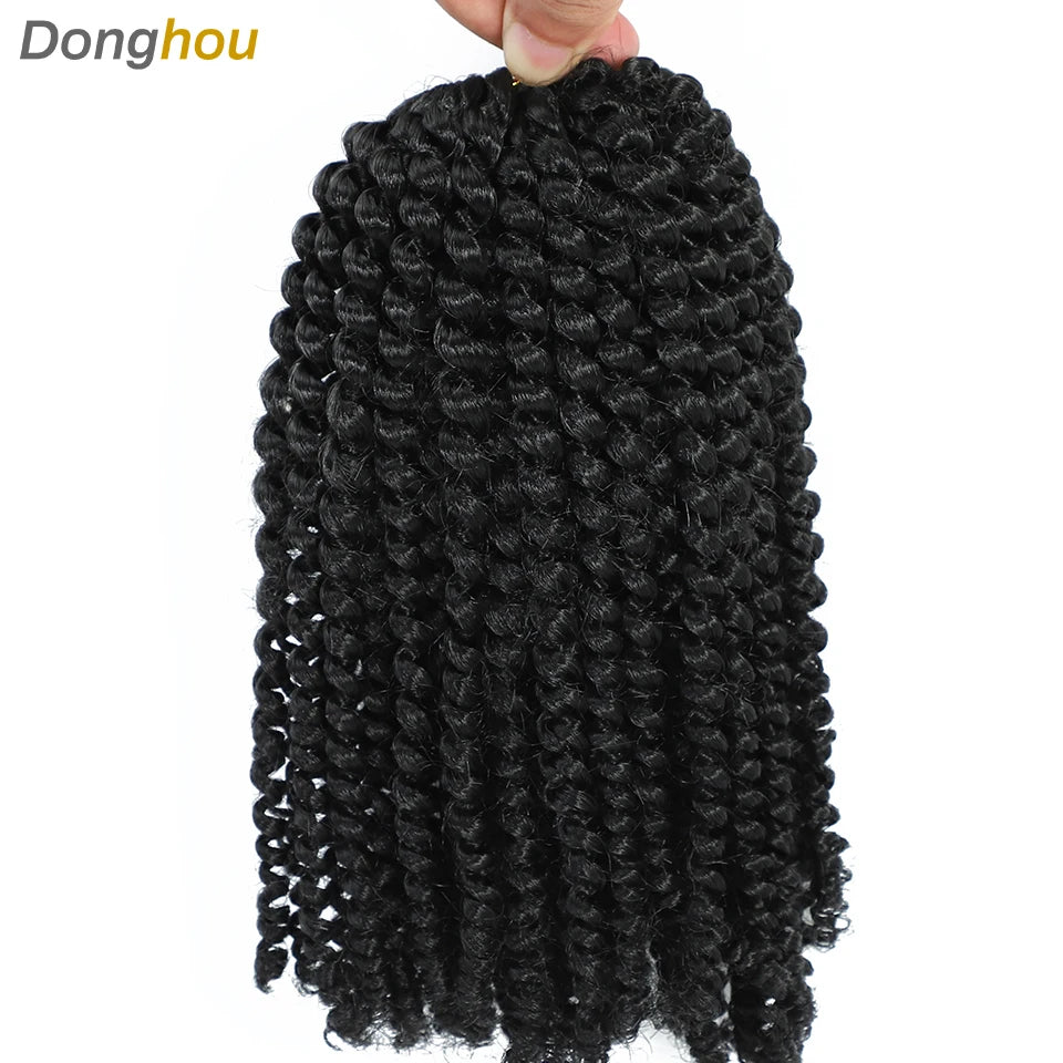 8 Inch Curly Passion Twist Synthetic Crochet Hair - Various Colors Available