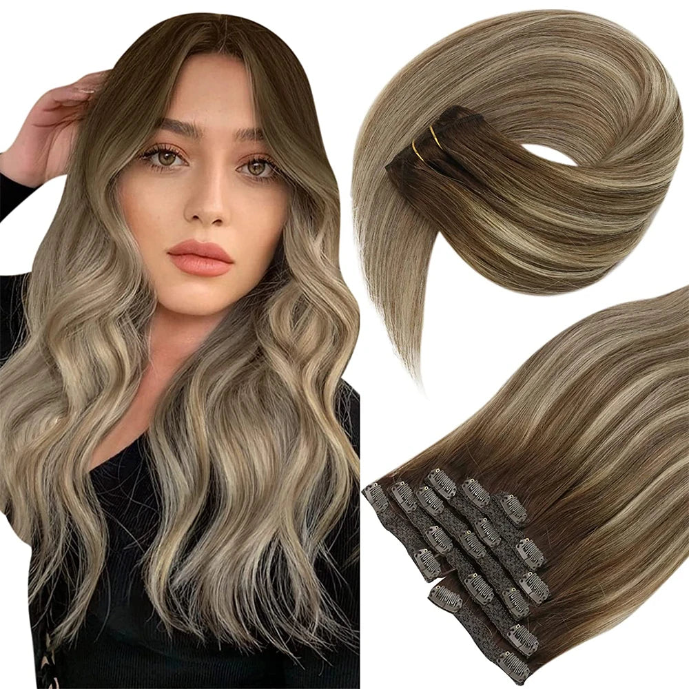 Straight Human Hair Clip Ins - Various Options Available