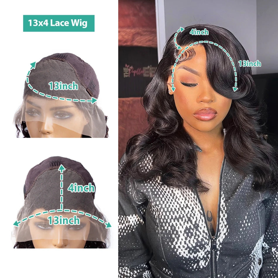 Short Body Wave Bob - Glueless HD Transparent Lace Frontal Human Hair Wig