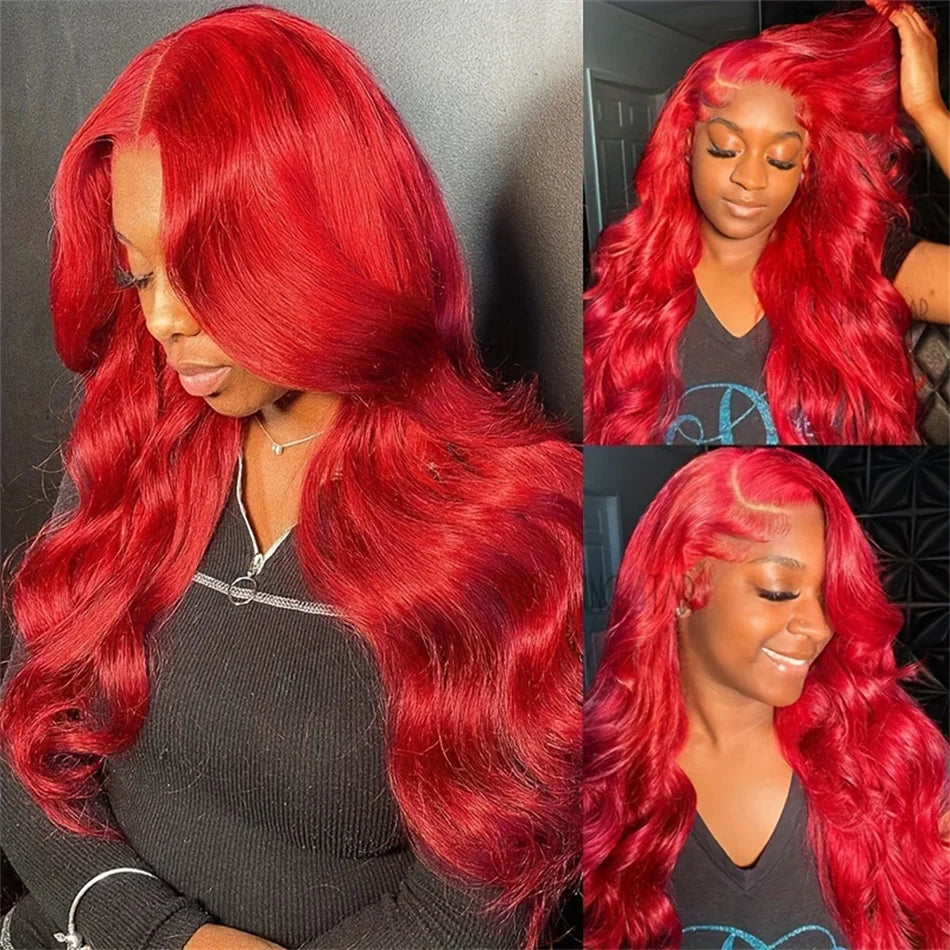Brazilian Body Wave Hot Red - 4x4, 5x5 & 13x6 HD Lace Front Human Hair Wigs
