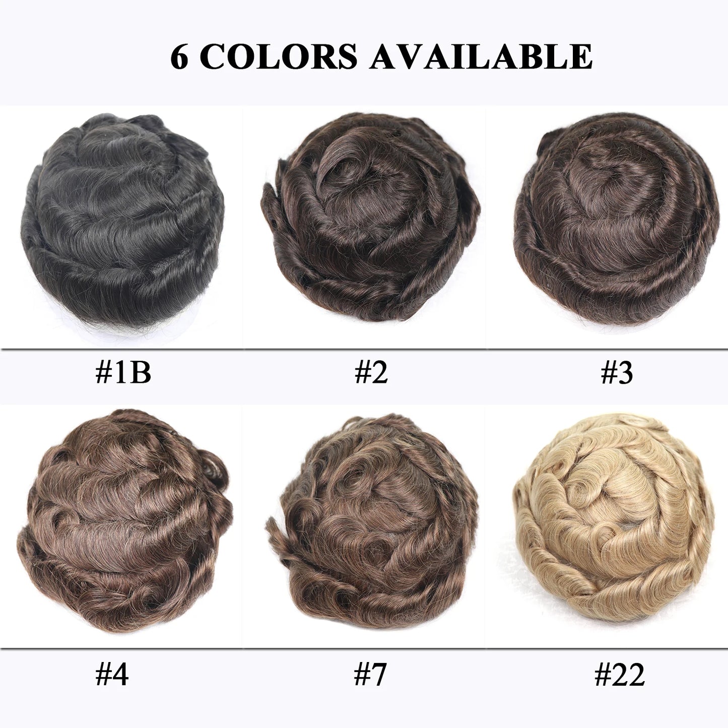 Human Hair 0.06-0.08mm Full PU Skin Base Toupee/Replacement Units - Various Options Available