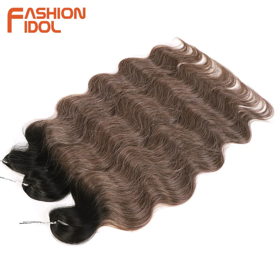 Ombre Body Wave Crochet Hair 24 Inch Long Synthetic Hair - Various Colors Available