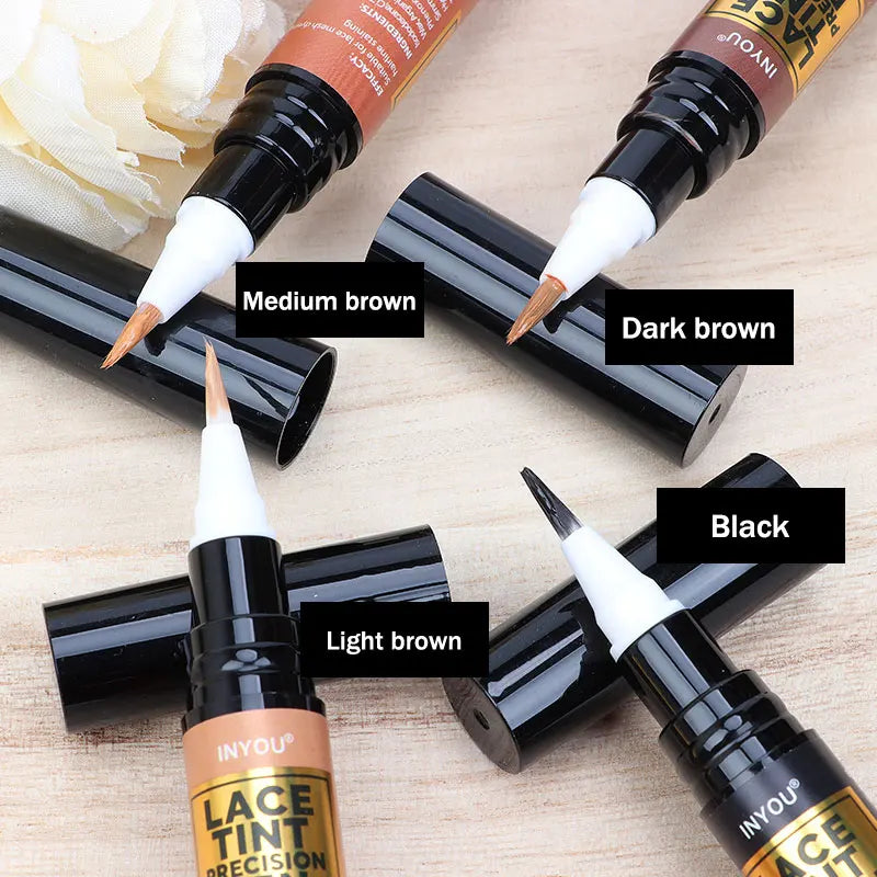 Lace Wig Tint Pen With Brush Applicator - Various Colors Available