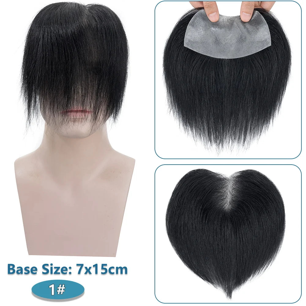 7X15cm Frontal - Straight Human Hair Replacement Topper - Various Options Available
