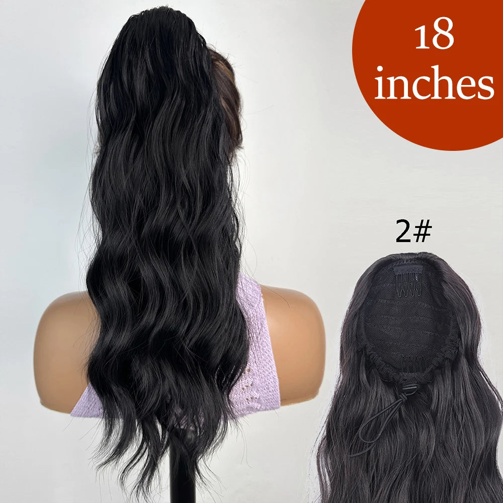 Synthetic Long Straight Claw Clip On 24Inch Ponytail