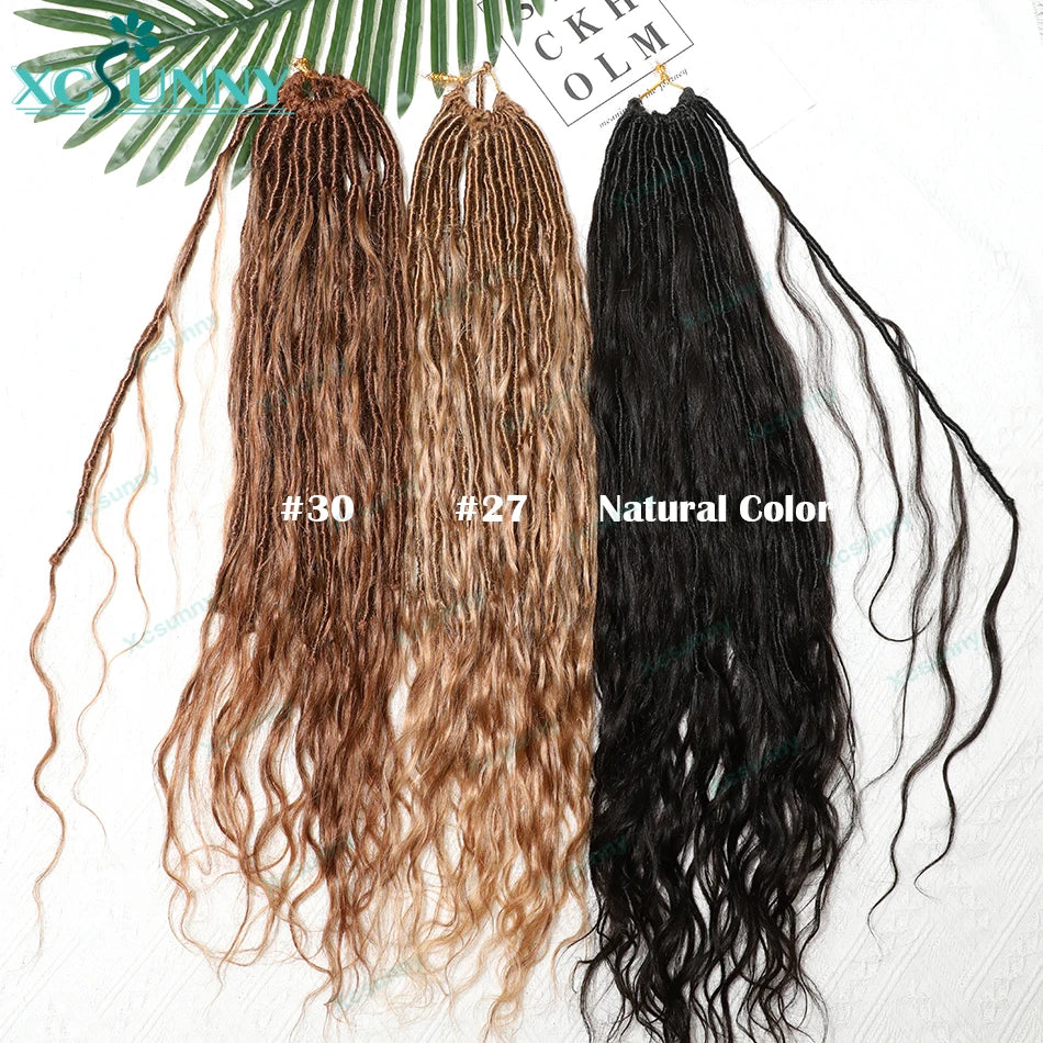 Body Wave Human Hair Pre Looped Crochet Boho Locs