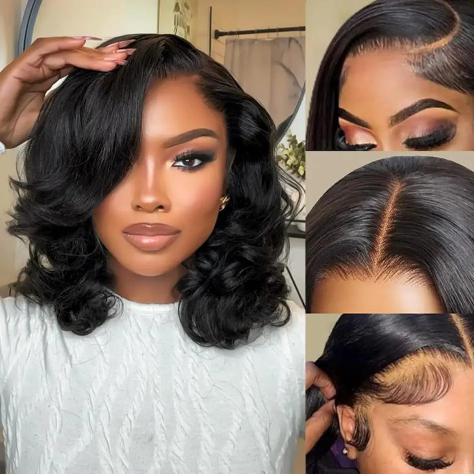 Bob Body Wave  - Preplucked Lace Front Glueless Ready To Wear Human Hair Wig