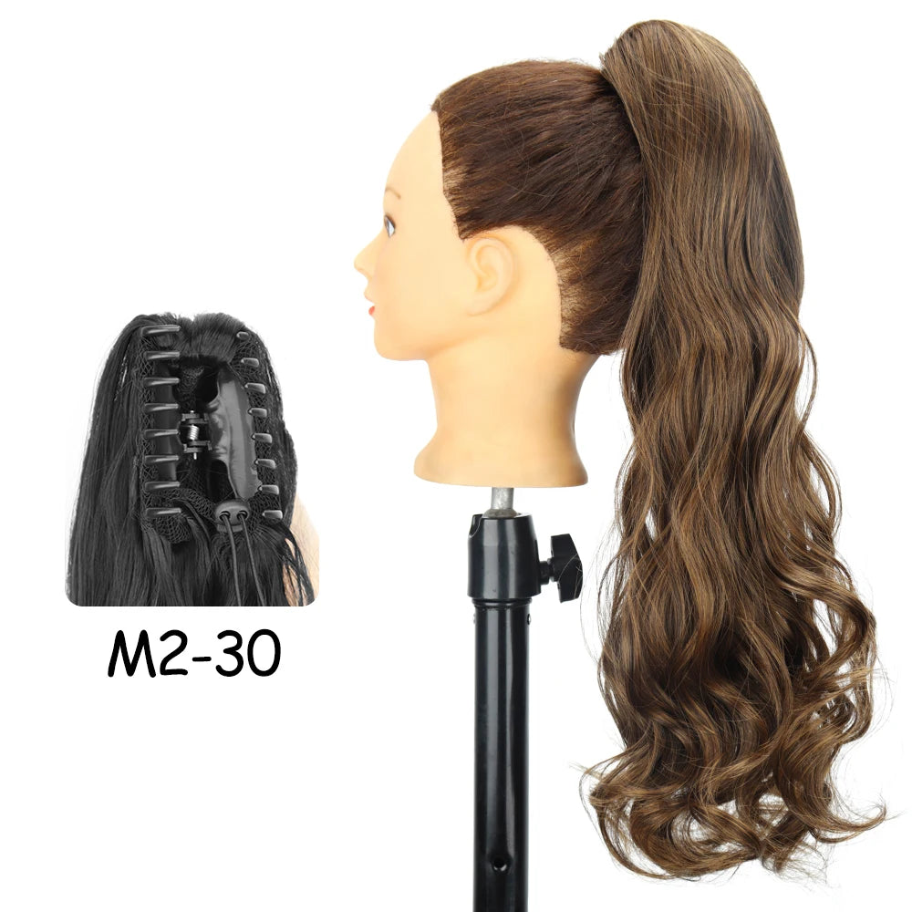 Synthetic 24" Long Wavy Claw Clip On Ponytail