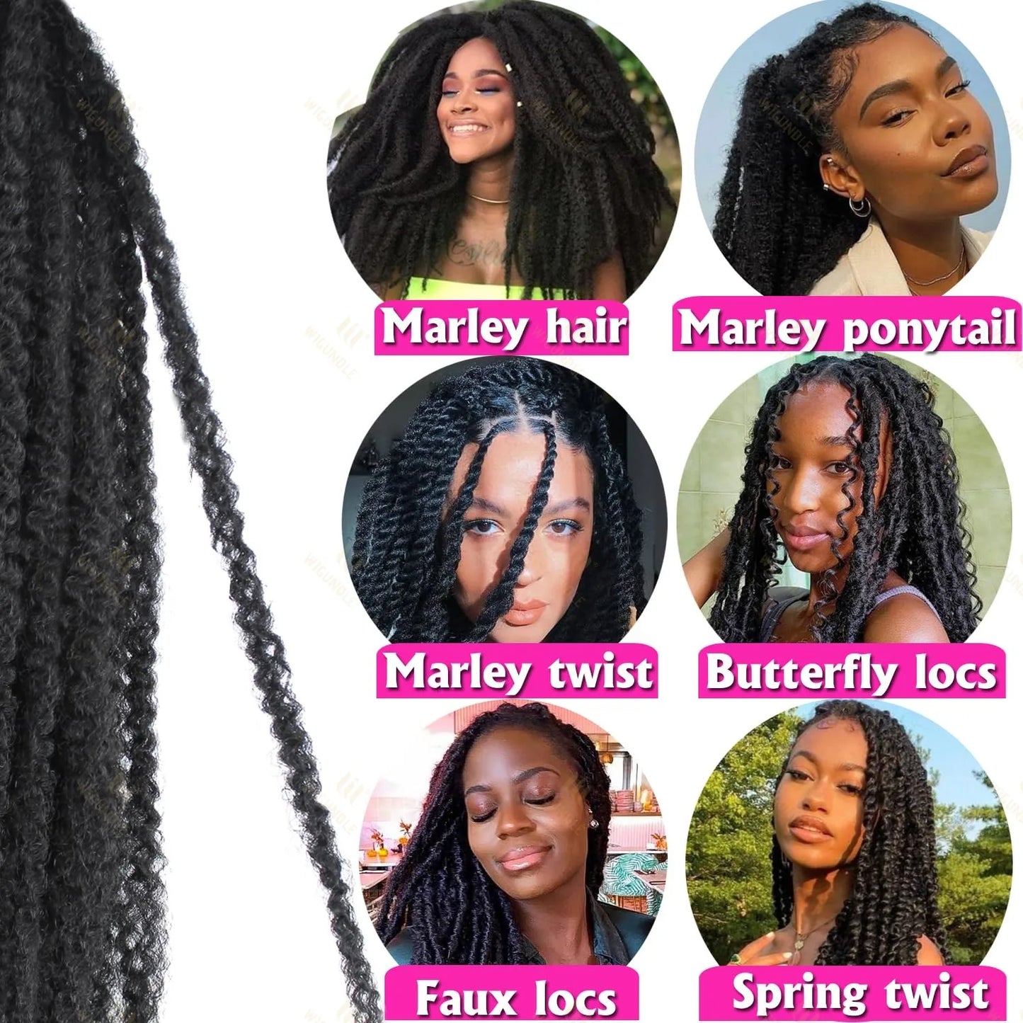 Marley Twists Synthetic Braiding/Crochet Hair - Various Colors Available