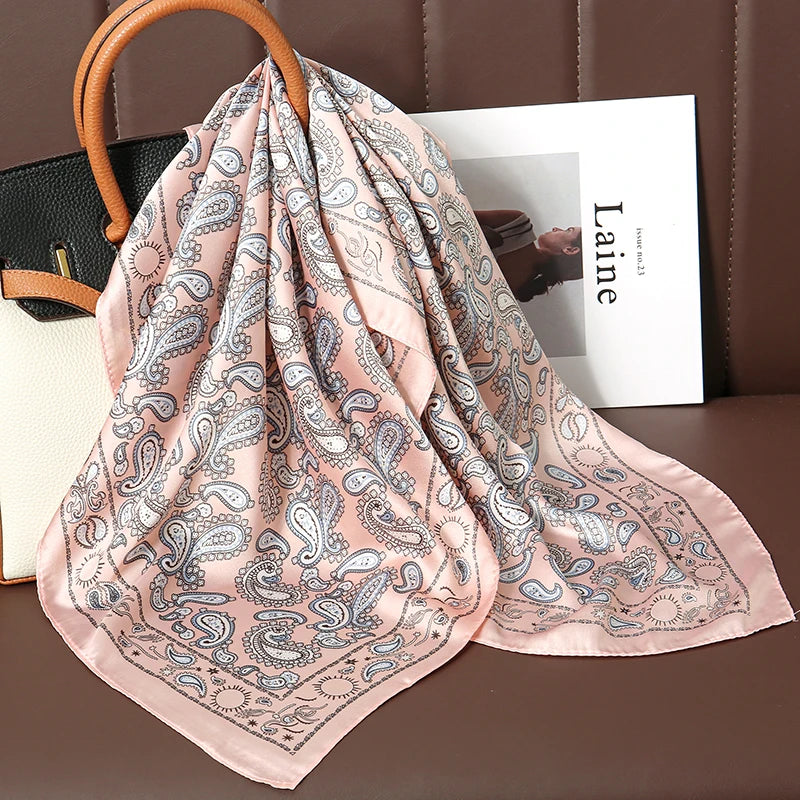 Luxury Print Satin Silk Square Scarfs