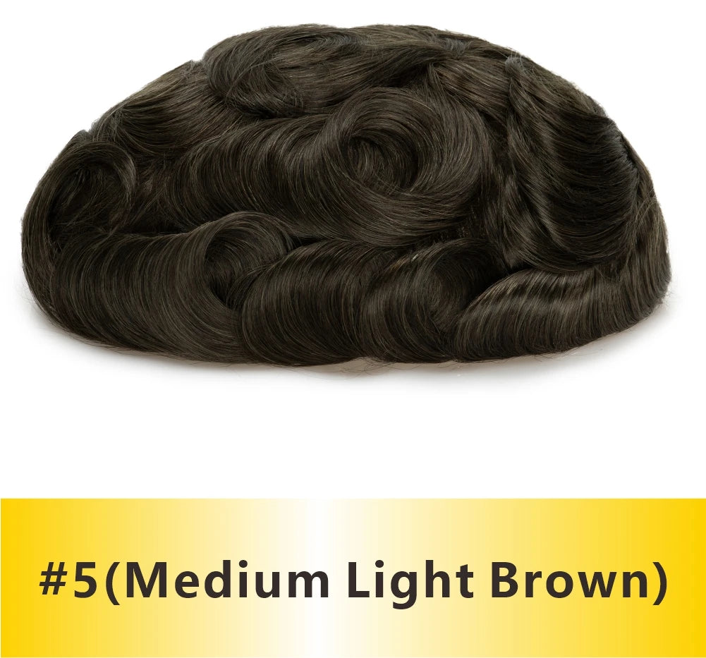Natural Hairline Toupee Human Hair Double Knots Hair System - Various Options Available