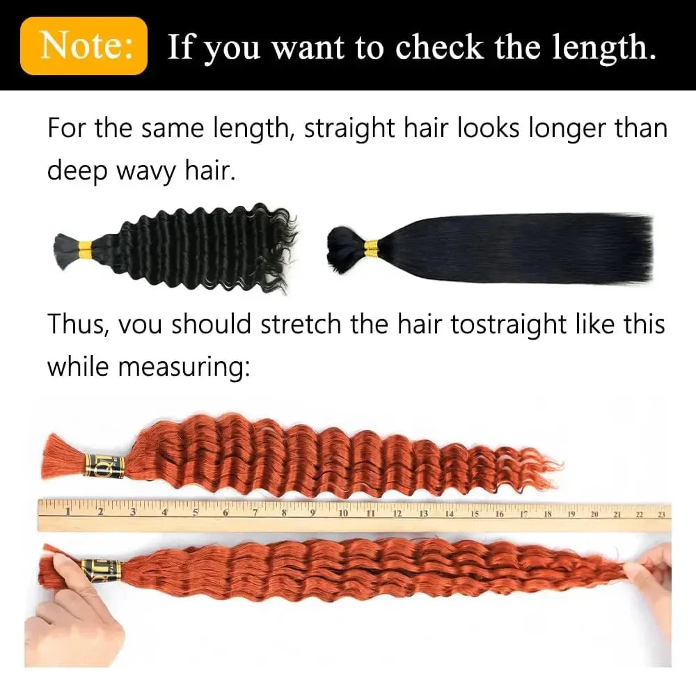 Wet and Wavy Human Hair Bundles for Braiding - Various Colors & Lengths Available