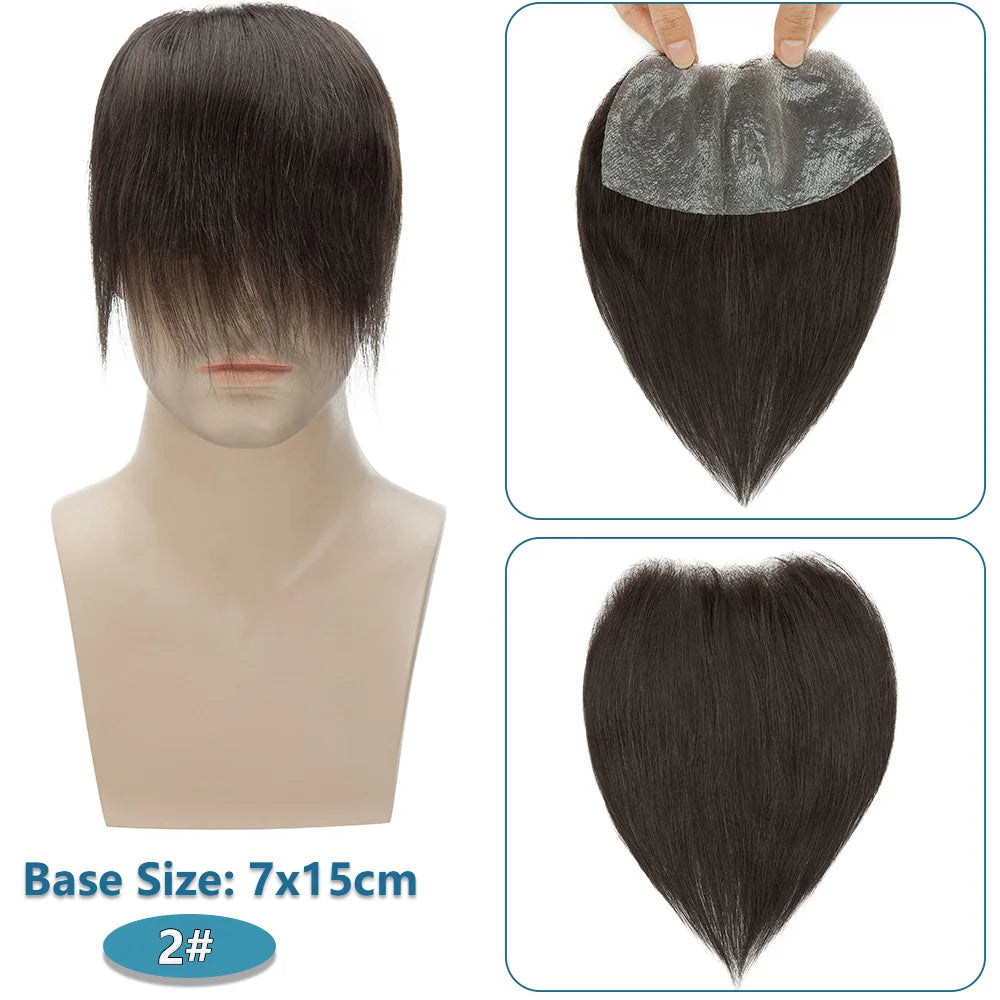 7X15cm Frontal - Straight Human Hair Replacement Topper - Various Options Available