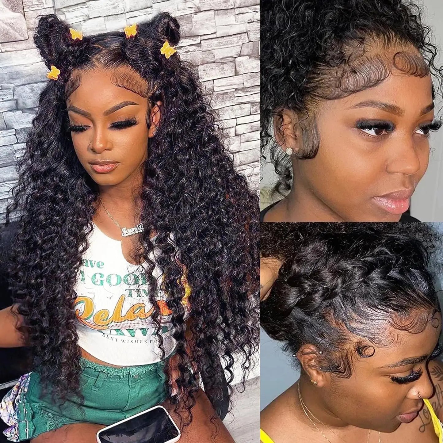 Brazilian Deep Wave Curly - Pre Plucked 360 Lace Front Human Hair Wig