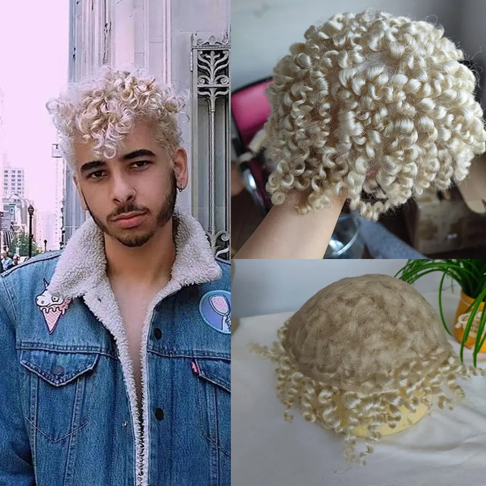 Curly Human Hair Toupee/Hairpiece Full Lace - Various Options Available