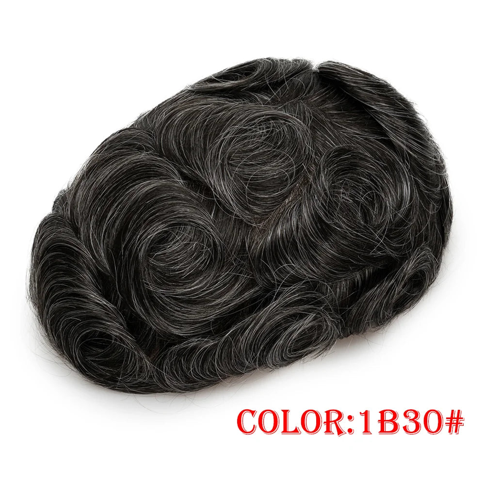 Human Hair Capillary Prothesis 130% Density 0.1-0.12 Thickness Skin Hair Wig