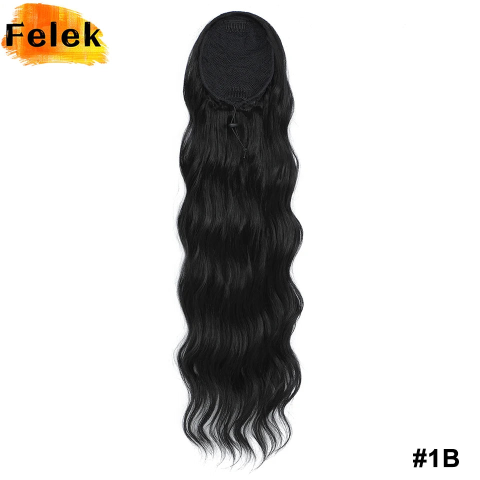 28 Inch Body Wave Drawstring Synthetic Ponytail