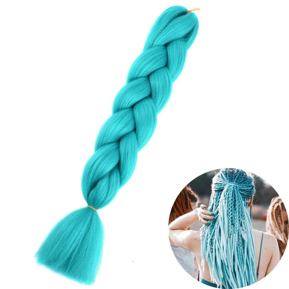 24" Synthetic Yaki Jumbo Braiding Hair - Various Colors Available