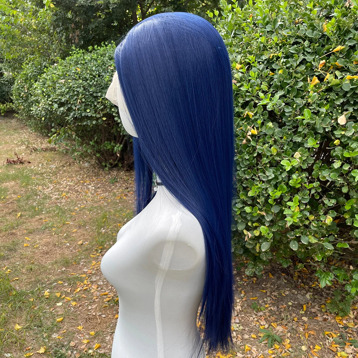 Dark Blue 13X4 Synthetic Long Sliky Straight Lace Wig