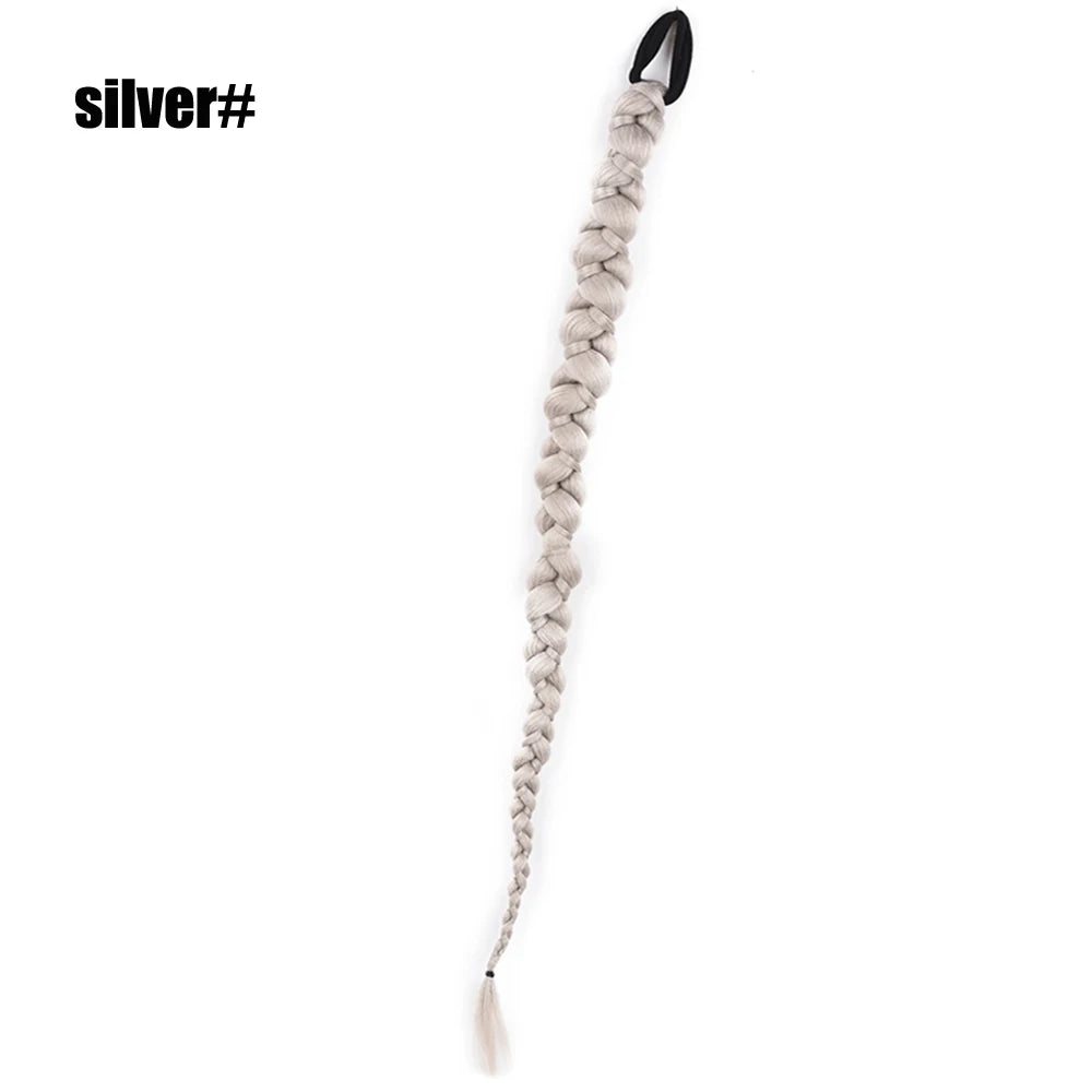 French Twist Braided Synthetic Chignon Ponytail With Hair Tie