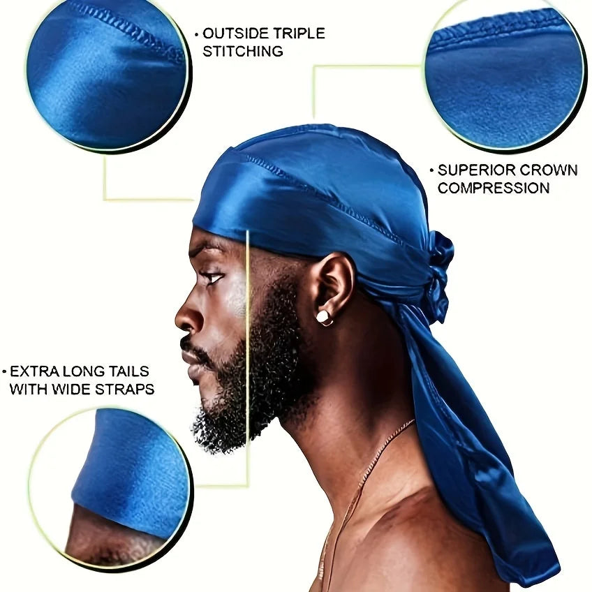 Men's Silk Durag/Wave Caps - Various Colors Available