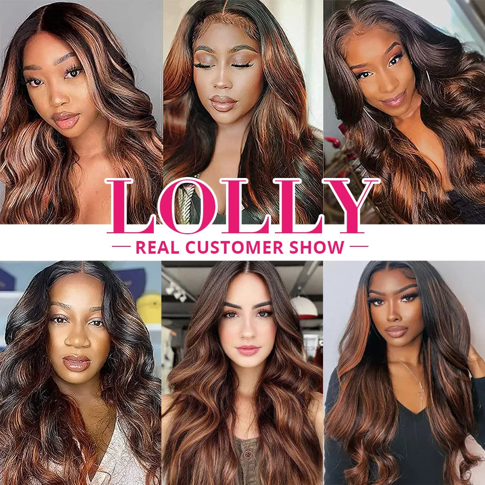 FB 30 Brown Highlight Body Wave With 3 Bundles Lace Closure