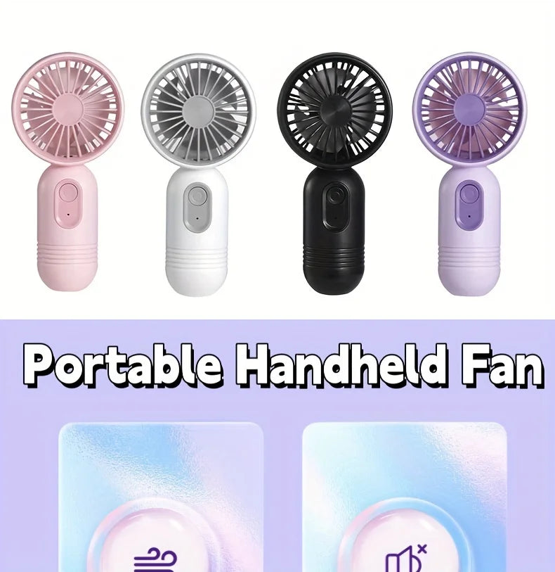 1PC USB Mini Rechargeable Portable Handheld Fan with 3 Speeds