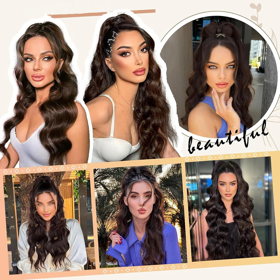24inch Synthetic Drawstring Curly Ponytail With secure Clip