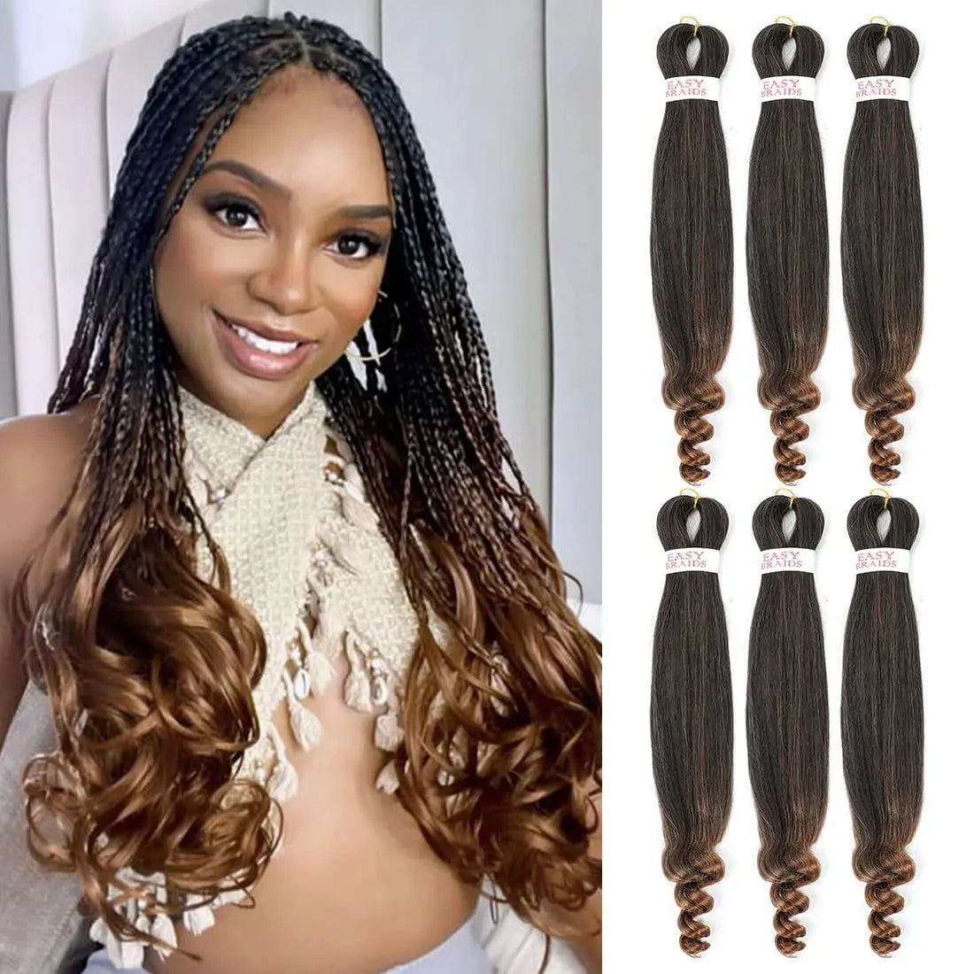 Pre-Stretched French Curly Synthetic Braiding Hair