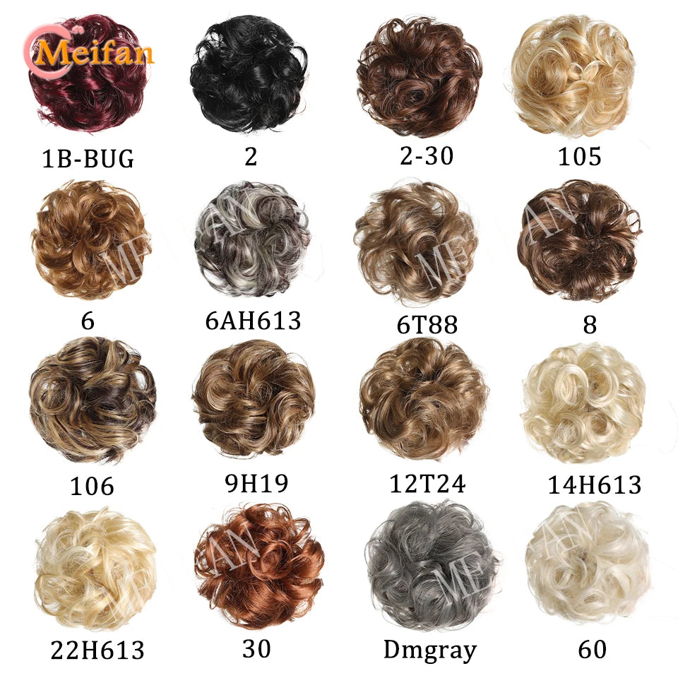 Synthetic Hair Bun with Elastic Band or Clip On - Various Options Available