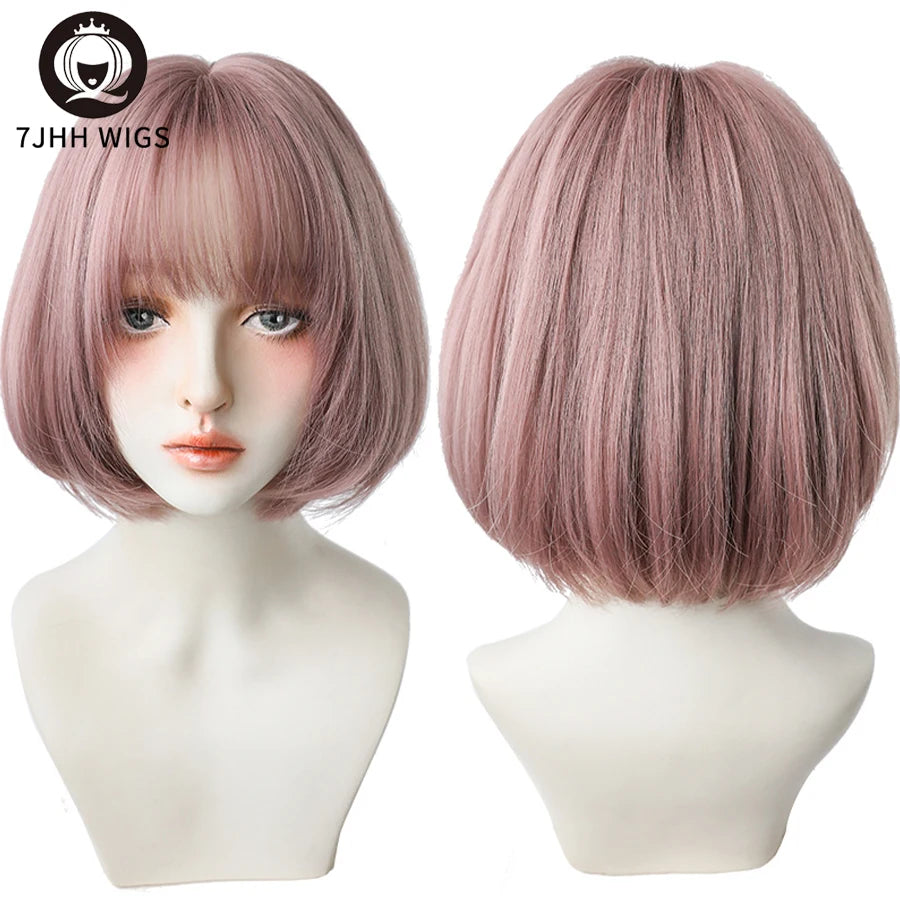 Short Bob Synthetic Wig - Various Colors Available