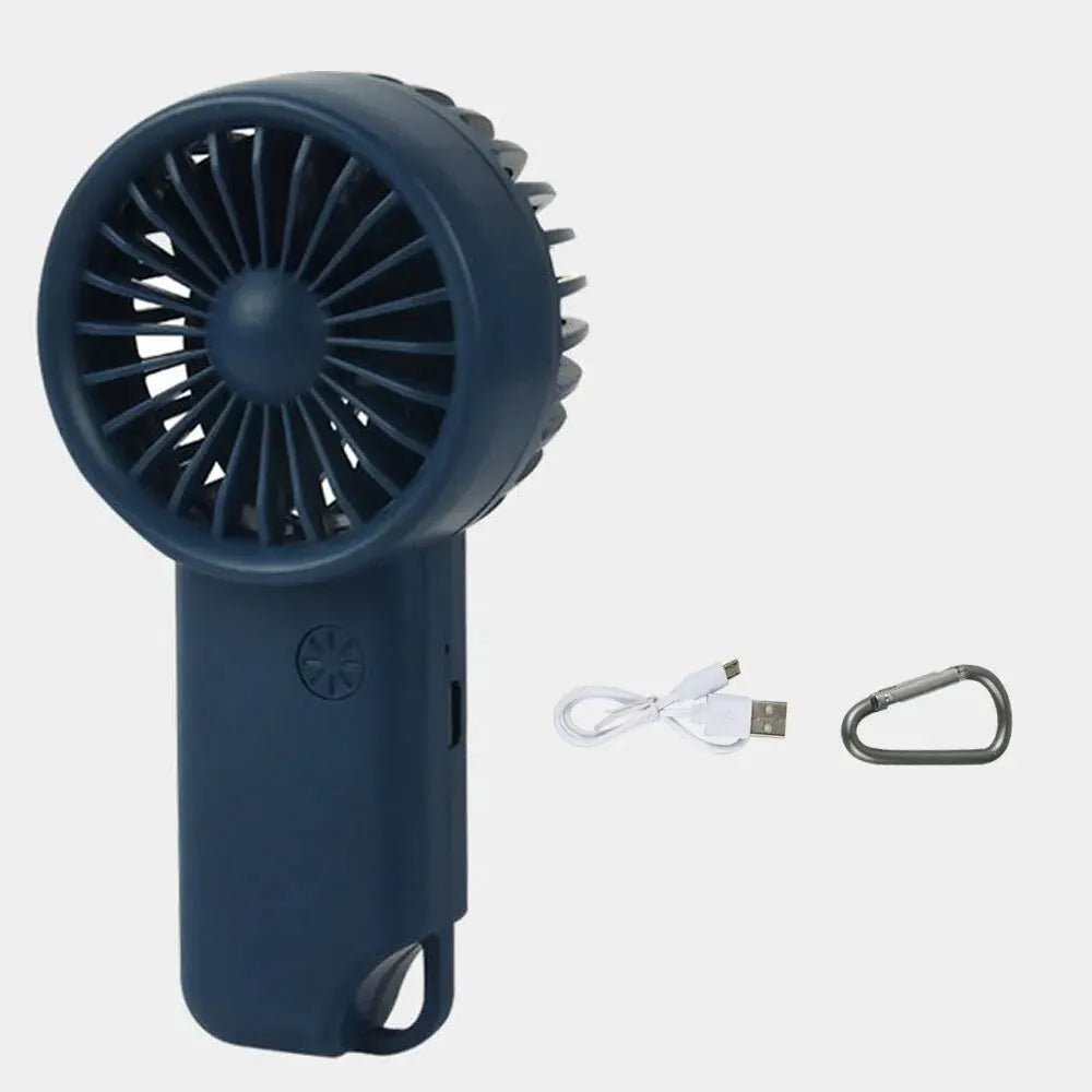 Portable Mini Rechargeable USB Charging Handheld Fan Built-in Battery 3 Speed Power - Various Colors Available